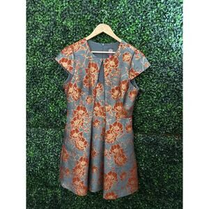 Vince Camuto, Floral Jacquard Flutter Sleeve Fit-Flare Cocktail Dress size 12